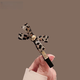 Zhuo Keke Korean high-end leopard print bow bangs clip temperament fashion 2025 new side clip hairpin duckbill clip exquisite one pack