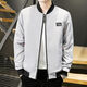 HUALIN FASHION春秋棒球领夹克男潮流休闲款 686夹克【米白】 XL 【建议105-120斤左右】
