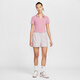 Nike (NIKE) women's short-sleeved lapel top autumn slim knitted embroidery soft comfortable simple DV7885 699 element pink/sail white S
