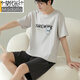 Modal 2025 new men's pajamas men's pure cotton summer short-sleeved pants thin stripes for casual home clothing suit Z679 9347 L [100-130Jin [Jin equals 0.5 kg] wear]