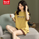 
Catman MIIOW pajamas for women, summer pure cotton, cute Korean style student short-sleeved thin loose two-piece suit Spring and autumn home clothes can be worn outside. Gold GXT6630 color M (recommended 75-95Jin [Jin equals 0.5 kg])