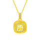Mingzuan International 18K gold small sugar cube pendant female au750 pendant fashion trend inlaid neck ornaments as a birthday gift for girlfriend