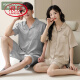 Langsha Ehepaar Pyjama Summer Ice Seide Kurzärärmelte Nachthemd 2025 Neue sexy Männer und Frauen Heimkleidung Anzug Ft#16804 Frauen 16604 Men-Ns M Frauenstil