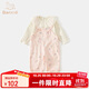 Banxidi Girls Autumn Clothing Suit 2025 New Fashionable Baby Long-Sleeved Tops Children's Spring and Autumn Overalls Children's Clothes Pink 80