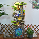 Yaowanxi chinesische Rockerie fließende Wasserbrunnen Ornamente Wohnzimmer Fengshui -Räder, um Gelddekoration Mountain Circulation Waterscape Bodenbefeuchter 9902s klein 70 cm zu verdienen