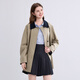 Betu Women's Clothing 2025 Autumn New Windbreaker Barn Style Lyocell Color Blocking Design Jacket Women 2508T94 Khaki S