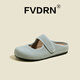 Luxury style Birken half-slippers for women lazy people pedal 2025 summer new thick sole high-rise Velcro casual Baotou sandals HCS-828-2 blue 38