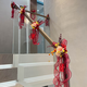 
Yonghuan wedding staircase handrail decoration wedding room layout set engagement man indoor wedding supplies big wedding pull 3892 big red pearlescent ice silk fabric 4 meters