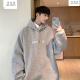 吴权湾胖子230斤卫衣男春秋500g高克重磅大码连帽衫oversize宽松外套潮  W6198JR黑色 加绒 5XL 200至230斤可穿