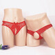 Couple's underwear, sexy double temptation, no need to take off, transparent opening, men and women have intercourse, no need to take off, passionate lace opening, male red