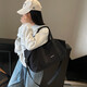 Neue Kurzstrecken-Reisetasche für Frauen mit großer Kapazität Leichtes Duffle Bag Fitness Bag Expansion Vielseitiger Modetrend-Crossbody-Tasche Schwarzer regulärer Stil
