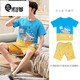 Mikeshan 100% pure cotton pajamas for men's spring and summer shorts for shorts Korean style cartoon students and middle-aged and young people can wear outside 1283# S small code 143-150b