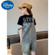 Disney Girls Summer Salt and Sweet Overalls Set 2025 New Internet celebrity children's summer wear Street Fried Pants Summer Short Sleeve + Overalls 170 cm