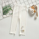 
Mini Balabala official website for girls' leggings for summer thin style for 0-3 years old baby cropped pants elastic can be opened for 689 months infants and toddlers Mushroom cropped pants_white_[can be opened for stairs] 80 cm