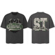 HUALIN FASHIONSaintMichael Retro American Loose Couple Short Sleeve T-shirt Summer Cotton Men and Women 1048 Black M
