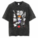 Jiuvia harajuku street lavado viejo japonés retro naruto naruto anime camiseta de algodón manga corta de verano b1381 lavado negro s