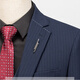 
TPZBWG high-end brand striped suit suit suit set for men 2025 new business casual groom wedding three-piece set Navy blue two-piece set M