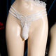 Lace hollow large size cd transvestite cross-dressing panties men's jj set one piece nightclub women's boss airplane thong white men's jj set opening
