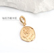 Only a pair of 18K gold small pendants lucky tag pendant Au750 necklace bracelet pendant k gold small pendant exquisite and fashionable style 1