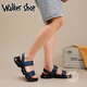 Walker Shop Pantoffeln für Männer [ausgewählte Top-Layer-Cowide-Stoff] Nicht-Schlupf-, schmutzige, modische, vielseitige lässige und einfache Männersandalen Blau 38