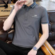 Playboy 100% ice silk short-sleeved T-shirt for men's summer new lapel stripes traceless iron-free anti-wrinkle POLO shirt top 9710 black L suitable for 110-125 Jin [Jin equals 0.5 kg]