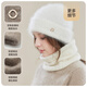 JIUMU pure cashmere warm woolen hat autumn and winter brushed knitted hat cold hat winter hat winter outdoor cold-proof hat women winter