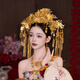 Shien Bride Golden Big Phoenix Crown Chinese Style Hair Accessory Ancient Style Palace Gorgeous and Majestic Xiu He Clothes National Style Dress Wedding Headwear Phoenix Crown MT086