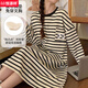 
Hengyuanxiang nightgown with breast pad for women, can wear long-sleeved loose large-size pajamas for women ins dormitory home clothes 16863 [with breast pad] M [Suggested 95 Jin [Jin equals 0.5 kg]]