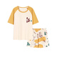 
Hehui Summer Women's Short Sleeve Large Size Pajama Set Cotton with Chest Paddy Paddy Package Integrated Home Summer Thin Style Can Be Wear Outside OZM-B1509 M (Suggested 75-95Jin [Jin equals 0.5 kg])