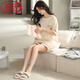 
LangSha pajamas (LangSha) women's summer pure cotton shorts for women can wear the new cotton home clothing set 9855 M