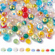 New product 6/8mm AB color plated flat beads glass beads DIY beaded bracelet necklace jewelry accessories cut loose beads 6mm mixed color about 50 pcs/pack
