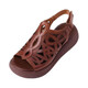 Yierkang Retro hohlen Sandalen für Frauen im Sommer Neue Dick-Soled-Schwamm-Kuchen-Mutter-Fischschuhe Mund Schuhe Fersenstil ethnisch im mittleren Alter und ältere Frauenschuhe braun 40