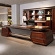 Aosenming modern solid wood boss desk office desk and chair combination retro style light luxury high-end office president desk executive desk 3.2 meters boss desk