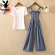 Playboy; PLAYBOY2025 new chiffon overalls for women in summer thin Korean style loose small suit fashionable age-reducing jumpsuits White T-shirt + black pants (two-piece set) S S recommended 75-85Jin [Jin equals 0.5 kg] to wear