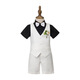 Children's Suit Dress Summer British Short-sleeved Vest Set Boys Host Speech Piano Show Show Clothes White 5-piece Set (Black Shirt + Vest + Shorts + 90 cm, Recommended Weight 20-26 Jin [Jin equals 0.5 kg]