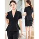 Linzhongxun high-end hotel lobby manager work clothes for professional clothes for women in summer thin short-sleeved suit front desk technician work clothes 6629 black suit + skirt Suggestion 75-85 Jin [Jin equals 0.5 kg]