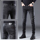 Lee Kids Hong Kong Black Jeans Herren Frühling und Sommer Neue schlanke kleine Füße modische Marke Mode Stretch Casual Hosen Männer QN1049 Gray Plus Fleece 28
