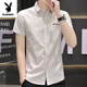 Playboy (Playboy) Casual und vielseitig Pendler Sommer-Kurzärmel-Hemd koreanischer Stil Schleicher Geschäft Casual Thin Atmable Hemd 844 Khaki XL 120 bis 140 Jin [Jin ist gleich 0,5 kg]