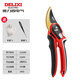 Delixi fruit tree branch pruning scissors branch gardening flower garden flower shears powerful labor-saving scissors professional branch shears two-speed adjustable three-color handle