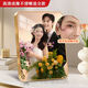 Fantasy photo frame table custom-made with washed photos made into crystal wedding photos for wall hanging wedding photo printing and photo album upgraded anti-fall edged raffia white horizontal and vertical loss-making 8-inch table 15*20cm