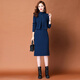 TJQ ​​Luxury High-End-Marke Strickkleid für Frauen 2025 Herbst neuer Stil Slim Temperament Langarm zweier Rock schwarz m