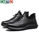 CARTELO men's shoes spring and autumn cowhide comfortable dad shoes business sports casual men's leather shoes 5210 black 40