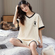 Calculat&Keen（CALCULAT&KEEN） CK夏季睡衣女纯 棉大码短袖薄款两件套装学生韩版春秋天可外穿 花色GXT6636图色 M (建议75-95斤)