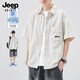 Jeep Spirit Ice Silk Short à manches à manches Men Summer 2025 Nouvelle marque tendance Handsome Niche Design Shirt haut de gamme Men 1105 M BLANC M