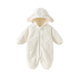 DAVE&BELLA baby girl's onesie 2025 autumn and winter new antibacterial newborn romper baby outing children's pajamas off-white ready stock 80cm (recommended height 73-80cm)