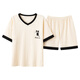 Yalu Summer Pyjamas pour les femmes en liberté de grande taille à manches courtes à manches courtes en deux pièces pour les étudiants version coréenne peut porter des vêtements à la maison à l'extérieur au printemps et à l'automne GXT6630 M (recommandé 75-95 Jin [Jin est égal à 0,5 kg]))