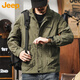 Jeep (JEEP) jacket men's autumn and winter jacket men's jacket casual loose assault work clothes tops men's military green L