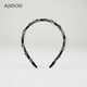 AJIDOU Offline Mall Same Style Hair Hoop Birthday Gift Simple Fashion Thin Hair Hoop for Girlfriend and Wife Retro Gold