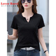 
LOVER RUCCIV neck T-shirt for women short-sleeved 2025 summer new solid color pure cotton loose large size half-sleeved shoulder fashionable top T-shirt 6623 Linglong purple (button) S Suggested 80-95Jin [Jin equals 0.5 kg]