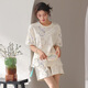 Langsha Pyjamas für Frauen 2025 Sommer Super Soft Laisele Tiansi Baumwolle kurzärmelige Anzug lose und frische Heimkleidung 1289 m [Vorgeschlagen 85-105jin [Jin ist 0,5 kg]]